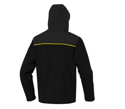 Giacca Softshell Horten - tessuto Softshell-poliestere-elastan - con cappuccio - taglia L - nero-giallo - Deltaplus - HORT2NJGT - 3295249234799 - DMwebShop - 1