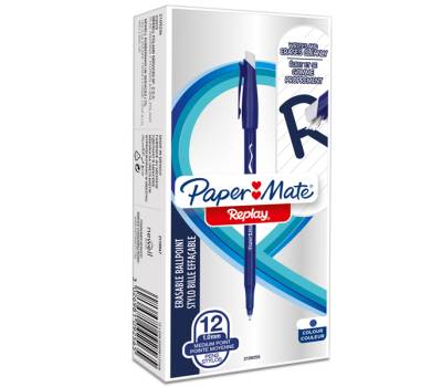 Penna sfera Replay 40 anniversario - inchiostro cancellabile - punta 1 mm - blu - conf. 12 pezzi - Papermate - 2109256 - 3026981131646 - DMwebShop - 1