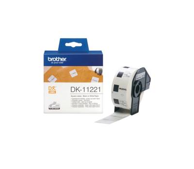 Rotolo 1000 Etichette quadrate 23 x 23 mm - nero-bianco - Brother - DK-11221 - 4977766655934 - DMwebShop - 1