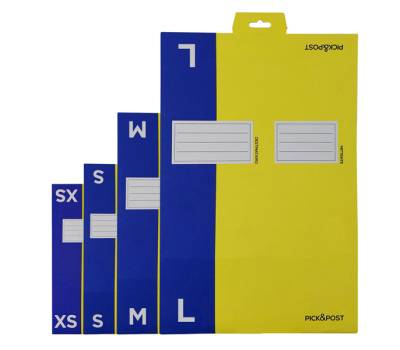Scatola automontante per ecommerce Pick e Post - S - 26 x 19 x 10 cm - giallo-blu - Blasetti - 0262 - 8007758026216 - DMwebShop - 1