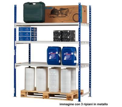 Scaffale Rang'Eco300 - modulo base - 3 ripiani - portata ripiano 300 kg - 100 x 60 x 200 cm - acciaio - grigio-blu - Paperflow - K603160 - 3660141140514 - DMwebShop - 1
