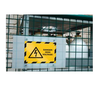 Cornice adesiva Duraframe Security A4 - pannello magnetico - 21 x 29,7 cm - giallo-nero - conf. 2 pezzi - Durable - 4944-130 - 4005546406541 - DMwebShop - 6