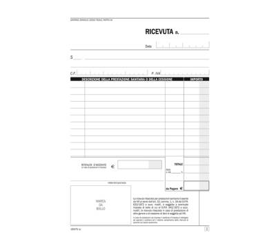 Blocco registro onorari-fatture ricevute sanitarie - 50-50 copie numerate autoricalcanti - 21,5 x 14,8 cm - Data Ufficio - DU16547N000 - 8008842585183 - DMwebShop - 1