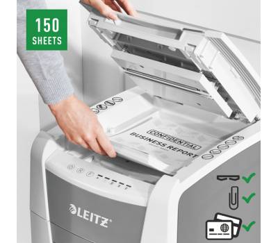 Distruggidocumenti Autofeed 150 P4 IQ - a frammenti - Leitz - 80130000 - 4002432124107 - DMwebShop - 2