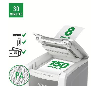 Distruggidocumenti Autofeed 150 P4 IQ - a frammenti - Leitz - 80130000 - 4002432124107 - DMwebShop - 3