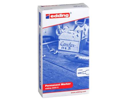 Marcatore permanente 2200c - punta a scalpello - 1,5 - 5 mm - nero - conf. 10 pezzi - Edding - E-2200C 001 - 4004764012220 - DMwebShop - 1