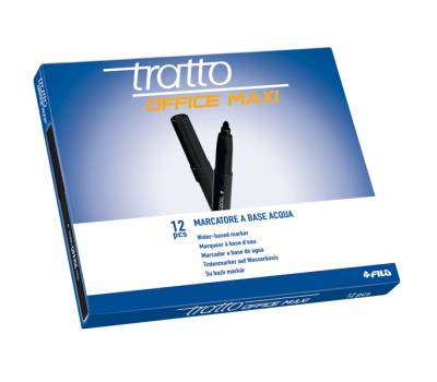 Pennarelli Office punta feltro - punta maxi - 0,8 - 2 mm - nero - conf. 12 pezzi - Tratto - 731603 - 8000825731730 - DMwebShop - 1