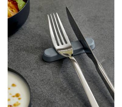 Poggiaposate - 8 x 2 x 1 cm - melamina - grigio - conf. 6 pezzi - Leone - T8195.T - 8024112018137 - DMwebShop - 1