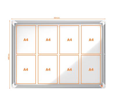Bacheca per interni - fondo magnetico bianco - 8 fogli - A4 - orizzontale - Nobo - 1902559 - 5028252063906 - DMwebShop - 2