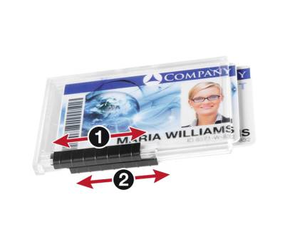 Portabadge PushBox Duo 2 tessere inseribili - 5,4 x 8,7 cm - conf. 10 pezzi - Durable - 8921-19 - 4005546808789 - DMwebShop - 1