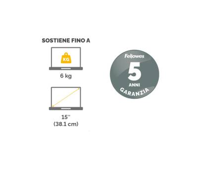 Supporto notebook Clarity - 35 x 27 x 13,4-20,4 cm - Fellowes - 9731401 - 43859752737 - DMwebShop - 5