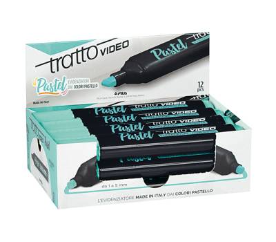 Evidenziatore Video pastel - punta a scalpello - da 1 - 5 mm - verde menta - conf. 12 pezzi - Tratto - 833505 - 8000825025198 - DMwebShop - 1