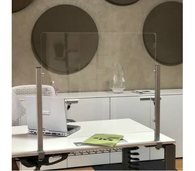 Schermo protettivo da scrivania Slim - con morsetto in alluminio - 65 x 107 cm - Studio T - 1605056 - DMwebShop - 1