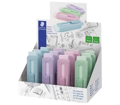 Gomma a scorrimento Eraser - involucro colori pastello assortiti - conf. 12 pezzi - Staedtler - 525 PS1P-S - 4007817049914 - DMwebShop - 5
