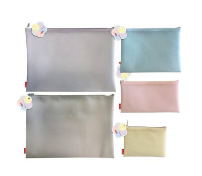 Busta con zip Bubble - 28,8 x 18,5 cm - EVA - colori pastello assortiti - conf. 5 pezzi - Sei Rota - P0432890 - 8000851810102 - DMwebShop - 2