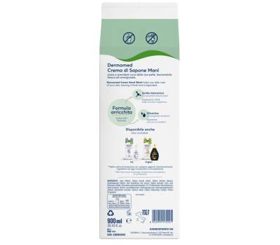 Ricarica crema di sapone mani - carton box - 900 ml - aloe - Dermomed - CSBOX2062 - 8050999570925 - DMwebShop - 1