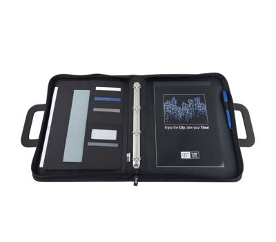 Cartella portablocco - con manici - nero-grigio - 28,5 x 36 cm - City Time - 61496. - 8002787614960 - DMwebShop - 1