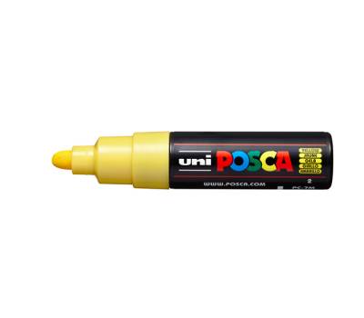 Marcatore a base d'acqua Uni Posca PC7M - punta tonda large - 4,5 - 5,5 mm - giallo - Uni Mitsubishi - M PC7M G - 4902778228265 - DMwebShop - 1