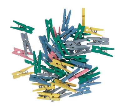 Mollettine mini - in legno - colori pastello - 25 mm - conf. 45 pezzi - Deco - 12024 - 8004957120240 - DMwebShop - 1