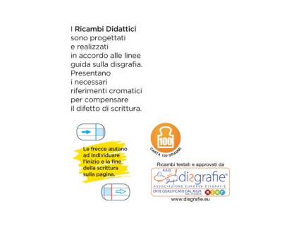 Ricambi didattici forati - A4 - 40 fogli carta 100 gr - 1 rigo - con margine - Blasetti - 7433 - 8007758274334 - DMwebShop - 2