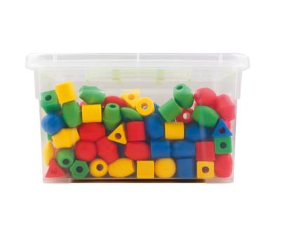 Perle in plastica 2 cm - colori e forme assortiti bauletto 140 pezzi - Cwr - 12339 - 8004957123395 - DMwebShop - 1