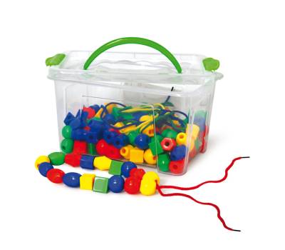 Perle in plastica 2 cm - colori e forme assortiti bauletto 140 pezzi - Cwr - 12339 - 8004957123395 - DMwebShop - 2