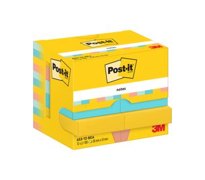 Blocco - 653-BEA - 38 x 51 mm - 100 fogli - colori Beachside - conf. 12 pezzi - Post-it - 7100290157 - 4064035065911 - DMwebShop - 1