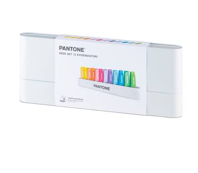Desk set evidenziatori - punta a scalpello - colori assortiti - conf. 12 pezzi - Pantone - PT 84010410 - 8059484010410 - DMwebShop - 1