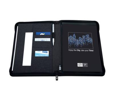 Portablocco Flap - tessuto - nero - A4 - City Time - 61917 - 8002787619170 - DMwebShop - 1