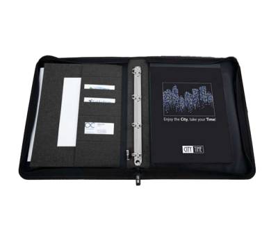 Portablocco Flap - con manici - tessuto - nero - A4 - City Time - 61920 - 8002787619200 - DMwebShop - 1