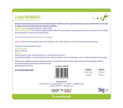 Detergente pavimenti Ebiol Tanica 5 kg - agrumi - Livrex - LX0101 - 8053736061205 - DMwebShop - 2
