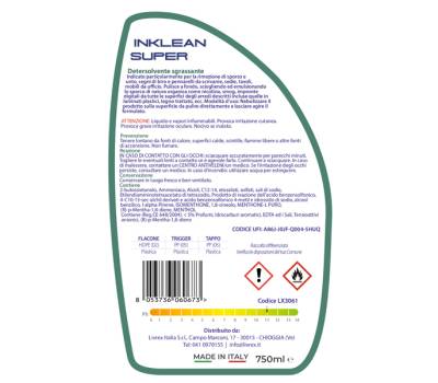 Detergente sgrassatore Inklean Super - menta - 750 ml - Livrex - LX3061 - 8053736060673 - DMwebShop - 2