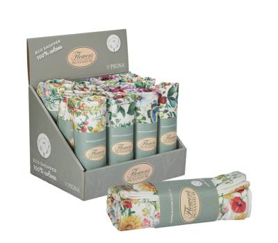 Shopper Nature Flowers - 42x38,5 cm - eco cotone - fantasie assortite - conf. 12 pezzi - Pigna - 0233105 - 8005235214910 - DMwebShop - 1