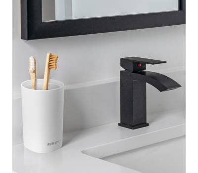 Bicchiere porta spazzolini Pronto Bagno diametro 8 cm H 12,5 cm PPL bianco Perfetto 12516 - 20955 - 1