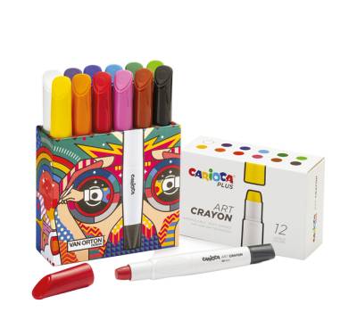 Pastello a cera Art Crayon diametro 10 mm x 138 mm colori assortiti Plus Carioca 45213 - 22813 - 1