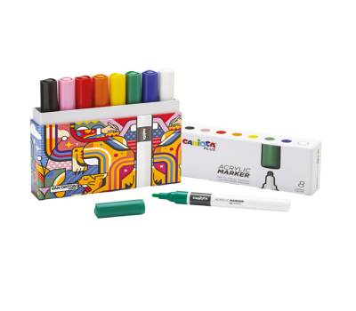 Marcatore acrilico - colori assortiti - Plus - conf. 8 pezzi - Carioca - 45209 - 8003511452094 - DMwebShop - 1