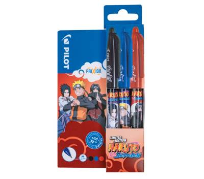 Set 3 pezzi Frixion Ball e Clicker Naruto - colori assortiti - expo 12 pezzi - Pilot - 009718 - 8014233009718 - DMwebShop - 2