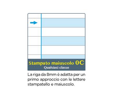 Maxiquaderno Didattico One Color - A4 - 1 rigo - 100 gr - 18 + 1 fogli - conf. 6 pezzi - Blasetti - 7043 - 87350A - DMwebShop - 2
