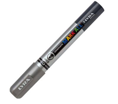 Marcatore a base d'acqua Graduate Mark All - punta tonda - 2 mm - argento - Lyra - L6820251 - 4084900605028 - DMwebShop - 1