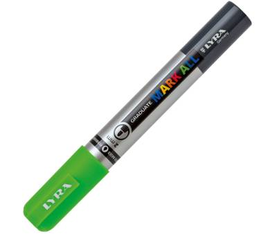 Marcatore a base d'acqua Graduate Mark All - punta tonda - 2 mm - verde fluo - Lyra - L6820371 - 4084900605080 - DMwebShop - 1