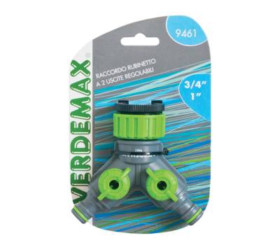 Raccordo rubinetto - 2 uscite regolabili - Verdemax - 9461 - 8015358094610 - DMwebShop - 1