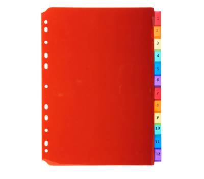 Intercalari neutri - PPL - A4 - trasparente - 12 posizioni - Exacompta - 3912E - 3130630039129 - DMwebShop - 2