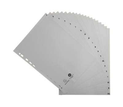 Intercalare alfabetico - PPL riciclato - A4 - A-Z - grigio - Exacompta - 1720E - 3130630017202 - DMwebShop - 1