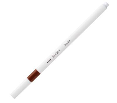 Fineliner Emott - tratto 0,4 mm - marrone - conf. 10 pezzi - Uni Mitsubishi - M PEM-SY M - 4902778241226 - DMwebShop - 1