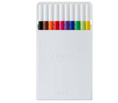 Fineliner Emott - tratto 0,4 mm - colori assortiti standard - conf. 10 pezzi - Uni Mitsubishi - M PEM-SY 10C 1 - DMwebShop - 1
