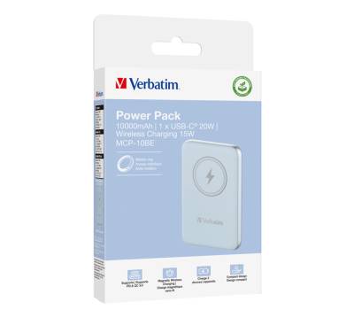 Power Bank Wireless Magnetico 10000 mAh - blu - Verbatim - 32247 - 23942322474 - DMwebShop - 2