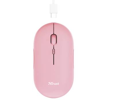 Mouse Puck - ultrasottile - wireless - ricaricabile - rosa - Trust - 24125 - 8713439241259 - DMwebShop - 2