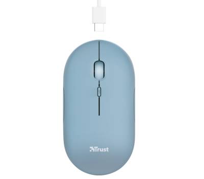 Mouse Puck - ultrasottile - wireless - ricaricabile - azzurro - Trust - 24126 - 8713439241266 - DMwebShop - 1