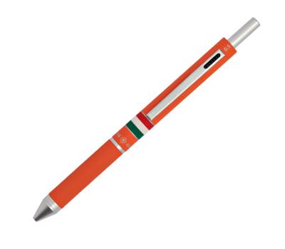 Penna a sfera a scatto multifunzione - fusto verde arancione gommato Italia - Osama - OD 1024ITG/1 AR - 8007404242014 - DMwebShop - 1