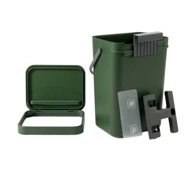 Pattumiera Gino - per rifiuti organici - 24 x 19 x 35,5 cm - 12 lt - verde bosco - Perfetto - 29125 - 8052474291257 - DMwebShop - 1